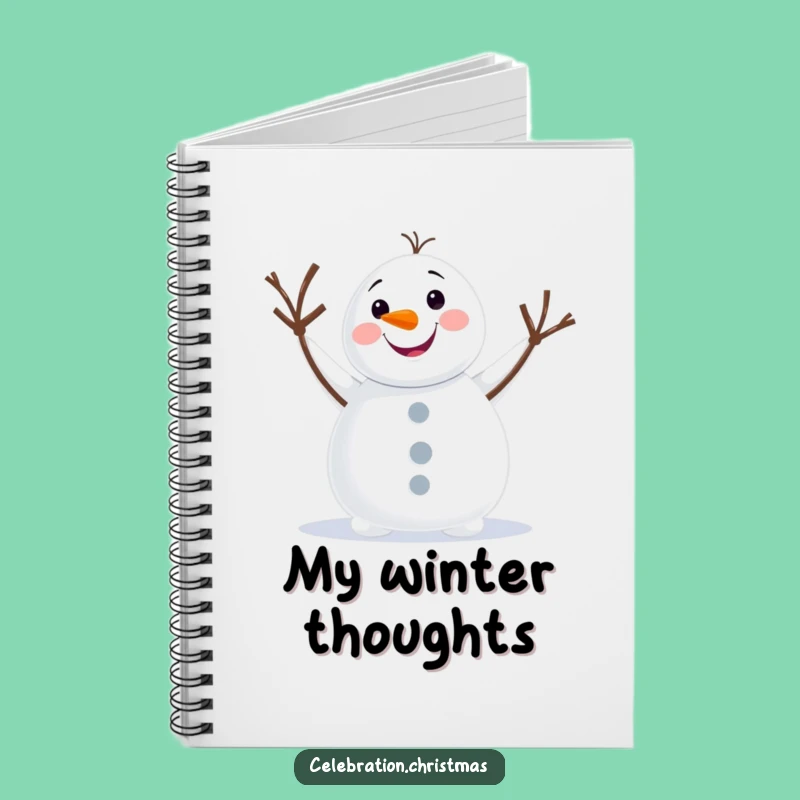 Funny Snowman Waving Notebook - Jot Down Ideas with Winter Cheer