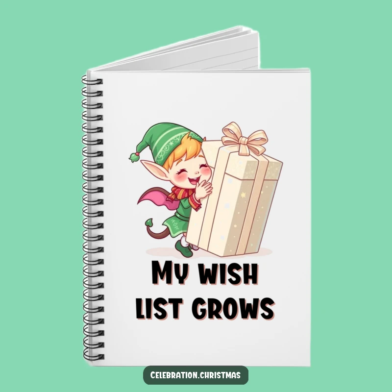 Funny Elf Wrapping Gift Notebook: Jot Down Holiday Notes
