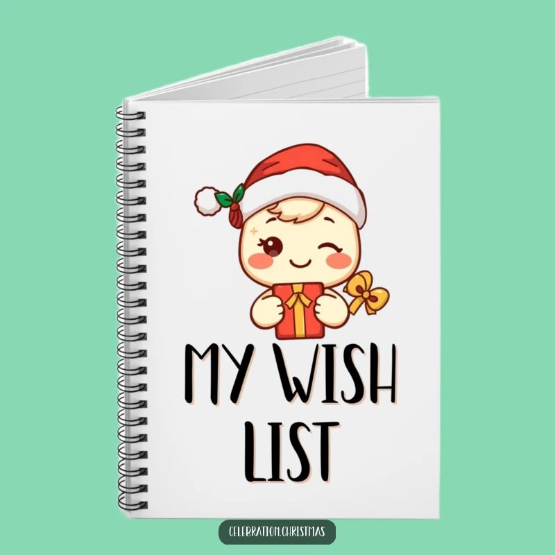 Funny Kawaii Santa Notebook - Cute Character Holiday Journal