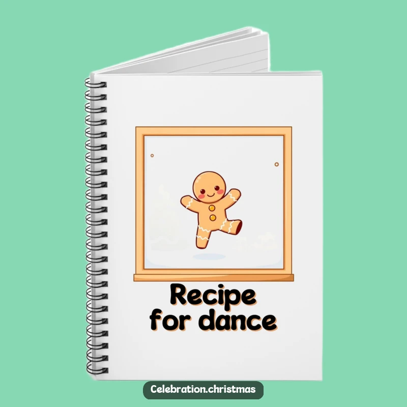 Funny Kawaii Gingerbread Dancing Notebook - Jot Down Sweet Ideas