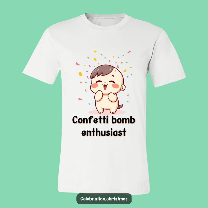 Funny Kawaii Confetti T-Shirt: Wear Your Celebration with Joyful Humor