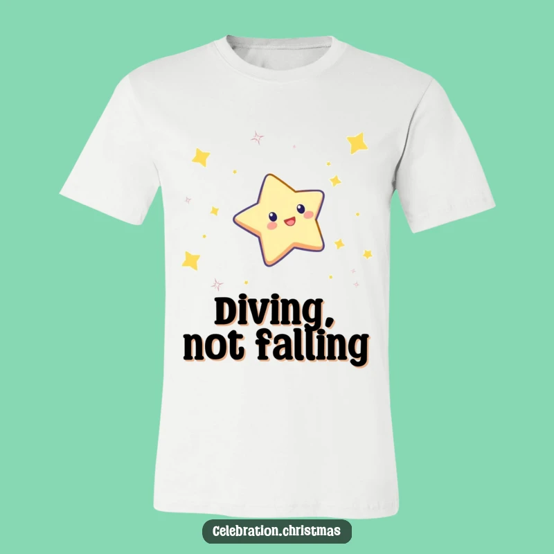 Funny Star Dive T-Shirt: Celebratory Character Fun, Perfect Gift