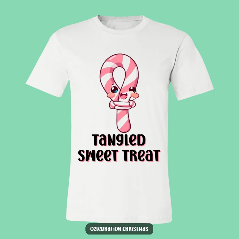Funny Candy Cane Knot T-Shirt: Wear Your Tangled Fun with Style!