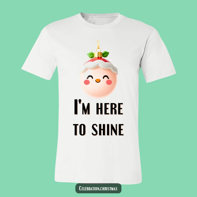 Funny Cute Christmas Ornament T-Shirt - Sparkling Face Tee - Funny Gift