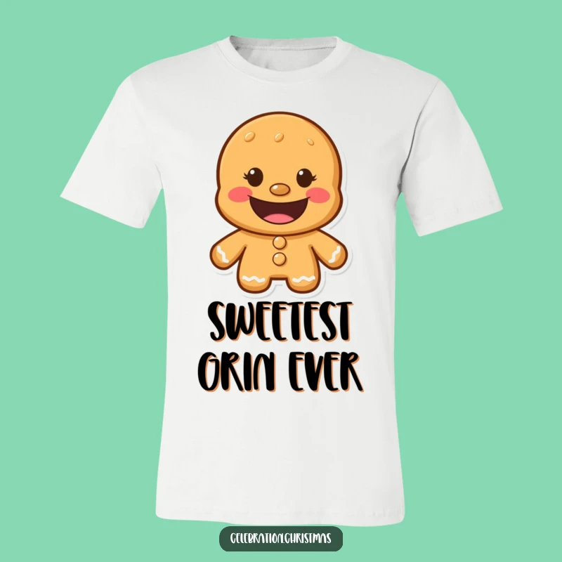 Funny Gingerbread Man Grinning T-Shirt - Humorous Cookie Character Apparel Gift