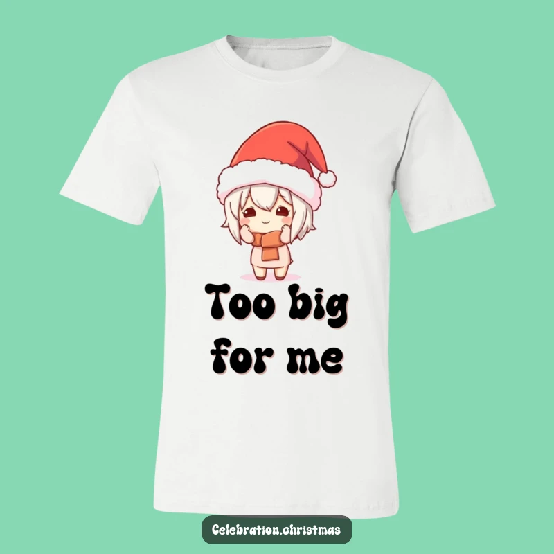 Funny Kawaii Character Oversized Hat T-Shirt - Hilarious Festive Apparel for a Jolly Good Time!