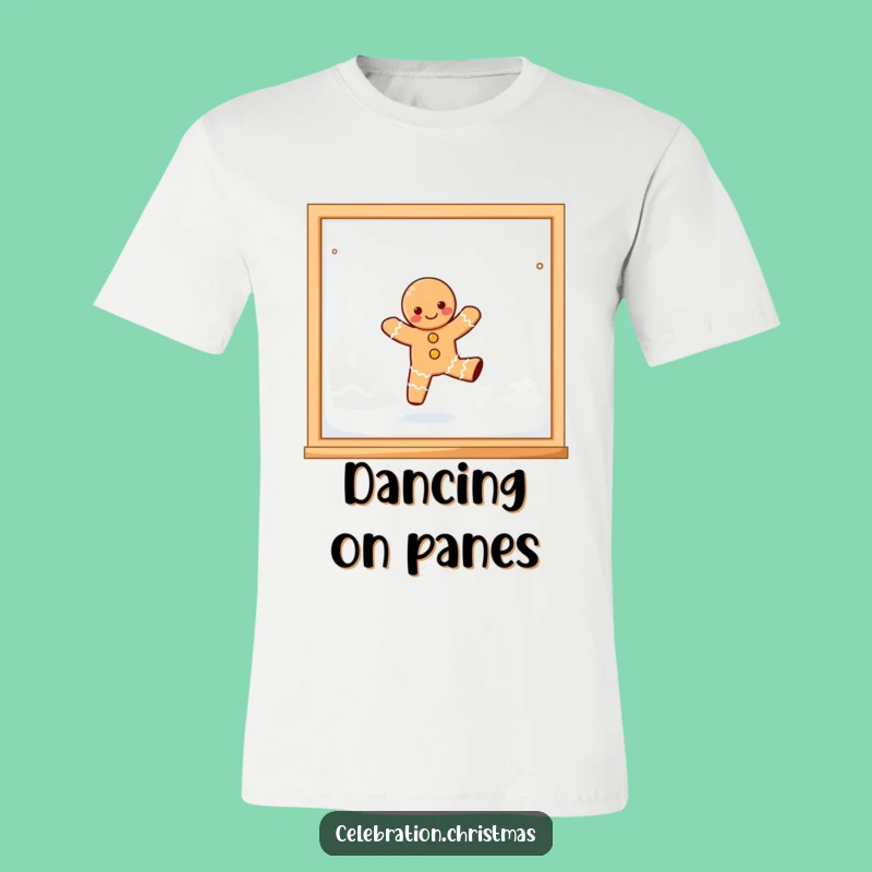 Funny Kawaii Gingerbread Dancing T-Shirt - Festive & Playful Apparel