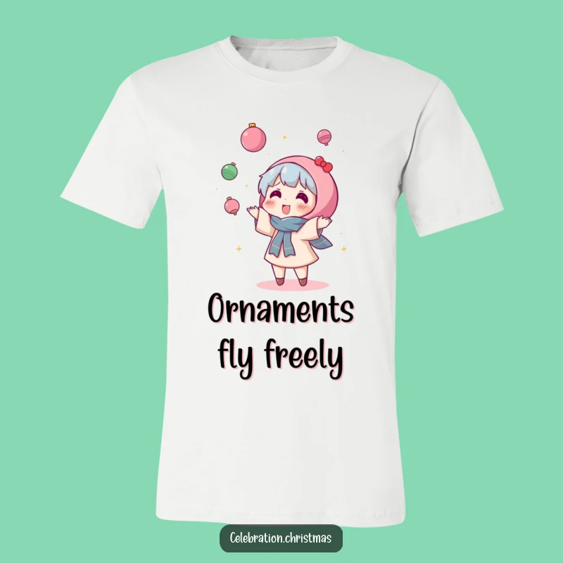 Funny Kawaii Ornament Toss T-Shirt - Wear Your Holiday Spirit with Hilarious Abandon!