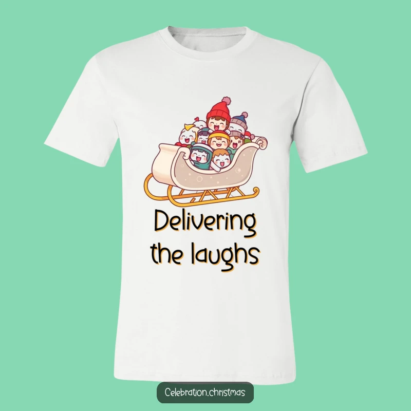 Funny Laughing Sleigh T-Shirt: Wear Your Holiday Spirit with this Merry Design