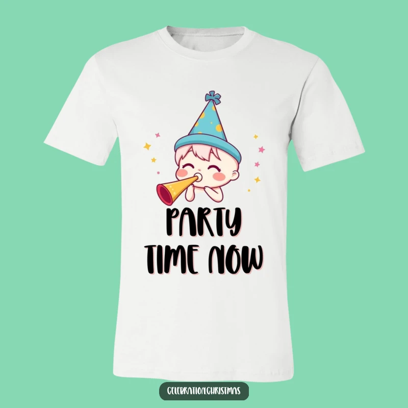 Funny Party Horn T-Shirt - Wear Your Celebration with Festive Humor