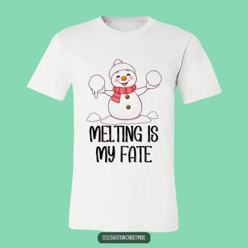 Funny T-Shirt: Melting Snowman Juggler Tee, Comical Winter Apparel Gift