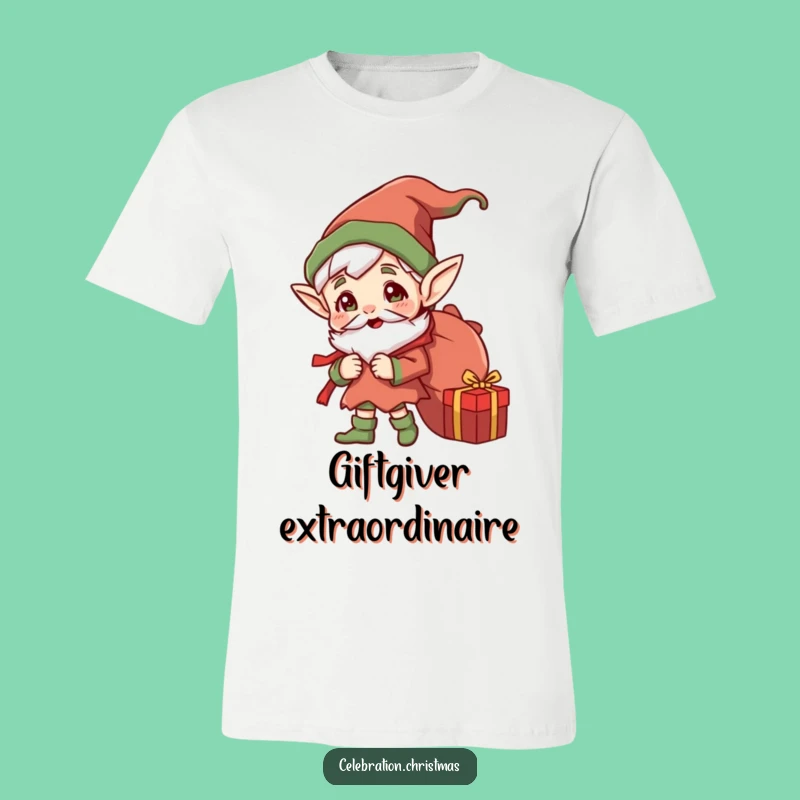 Funny Jolly Elf Gift Sack T-Shirt - Comical Holiday Tee, Great Funny Gift