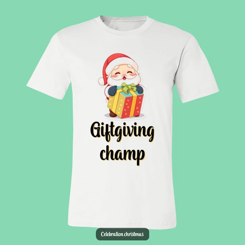 Funny Santa T-Shirt: Excited Gift Unwrapper, Festive Holiday Fun, Ideal Humorous Gift