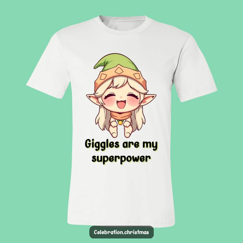 Funny Giggling Elf T-Shirt - Hilarious Character Shirt, Joyful & Funny Holiday Gift