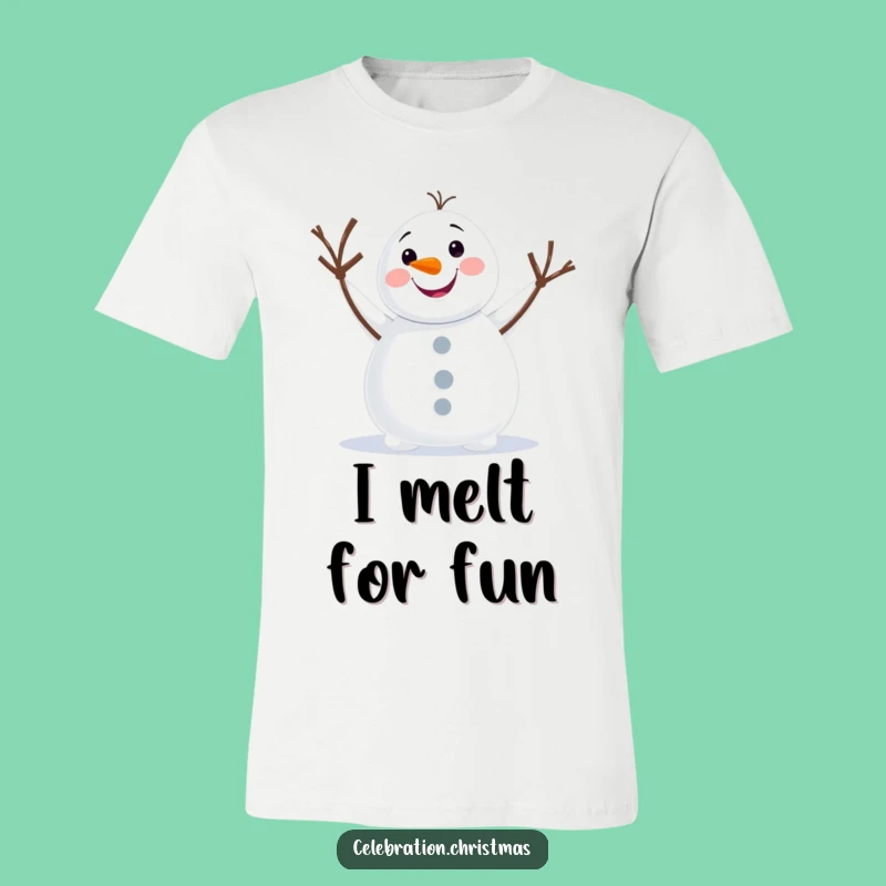 Funny Snowman Waving T-Shirt - Hilarious Winter Character Tee for All Occasions