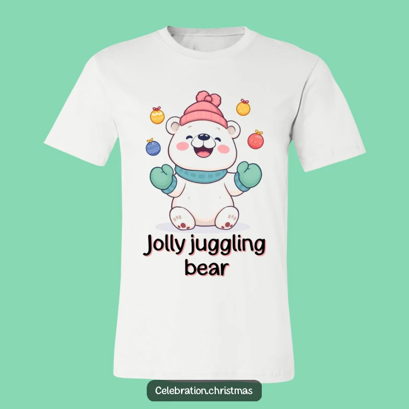 Funny Polar Bear Juggling T-Shirt, Holiday Fun, Great Gift