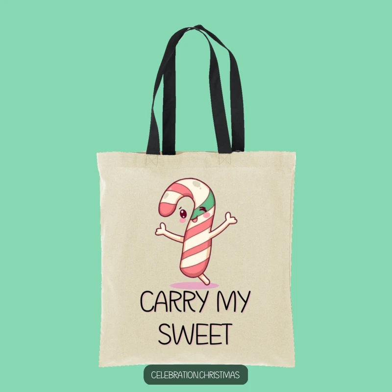 Funny Dancing Candy Cane Tote Bag - Cheerful Companion - Funny Gift