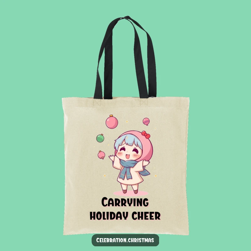 Funny Kawaii Ornament Toss Tote Bag - Carry Your Holiday Spirit with Hilarious Flair!