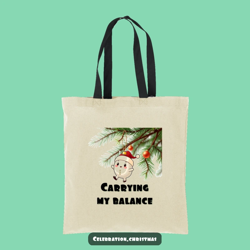 Funny Ornament Spin Tote Bag: Holiday Character Carrier, Perfect Gift