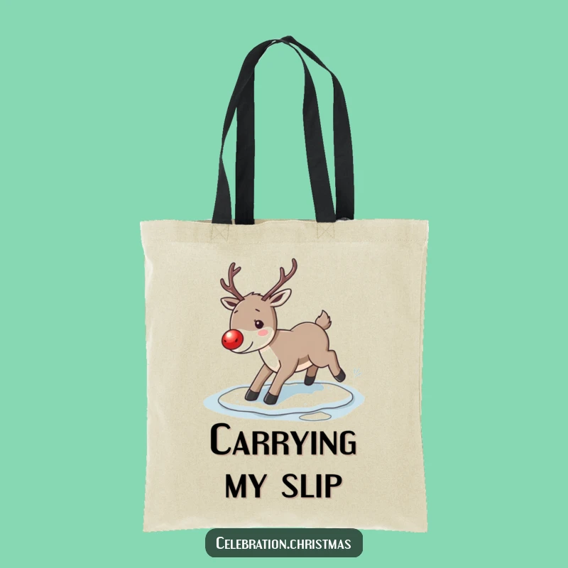 Funny Reindeer Slip Tote Bag: Carry Your Holiday Laughs with Ease!