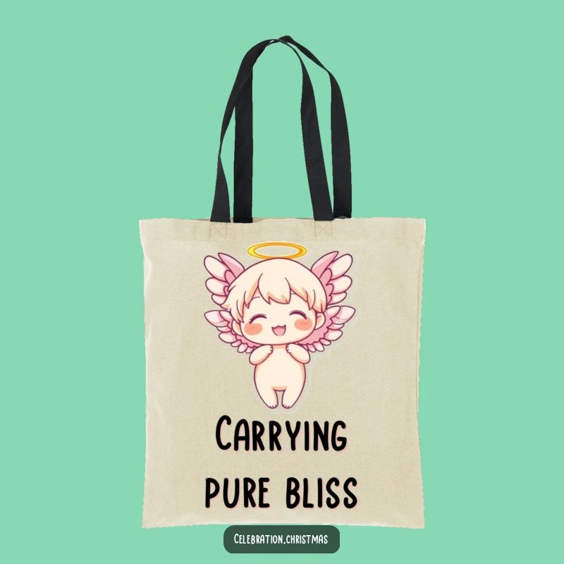 Funny Angel Flapping Wings Tote Bag - Stylish Joyful Character Accessory