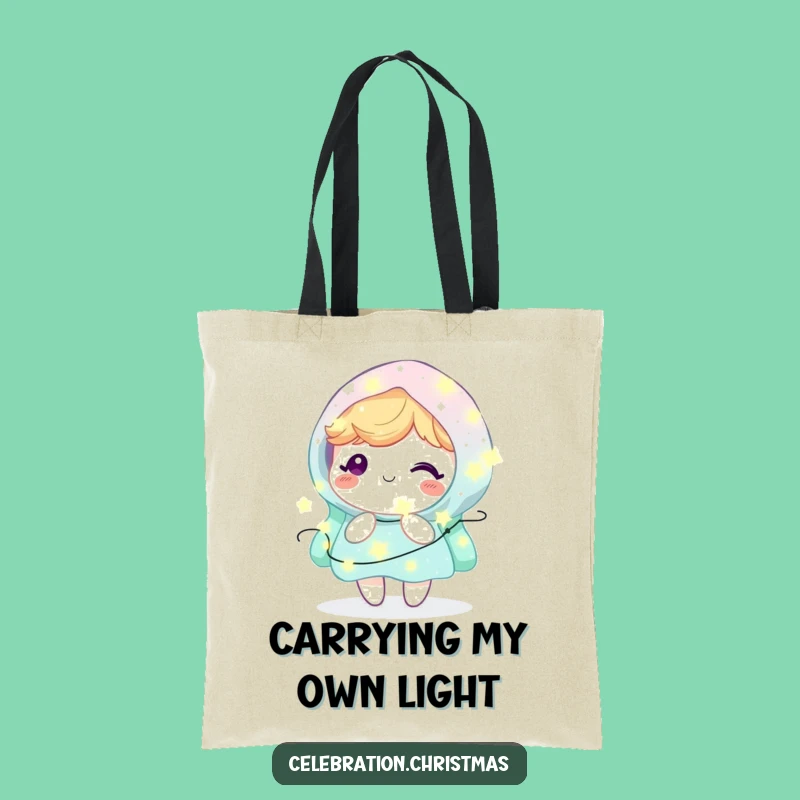 Funny Kawaii Fairy Lights Tote Bag - Carry Your Joy with This Sparkling and Hilarious Accessory!