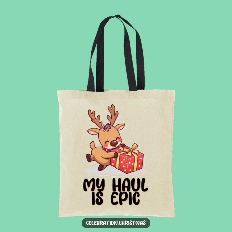 Funny Reindeer Tote Bag A Comical Present Trip